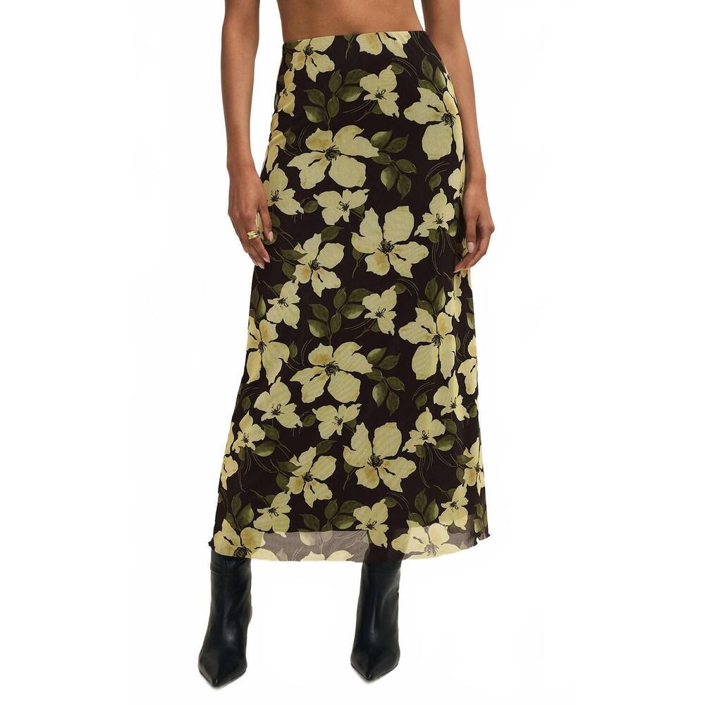 NEW Z SUPPLY eda ren floral mesh midi skirt in sunnyside